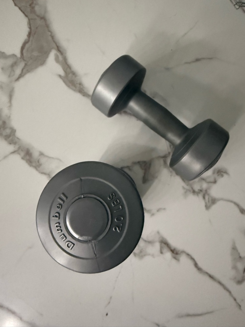 2.0 lb Gray Dumbbell Pair - Set of 2
